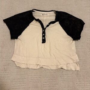 Black and Cream Women's Free People Top